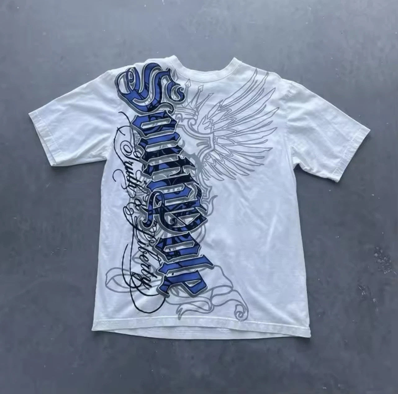 Mens Y2K Gothic Graphic T Shirt Streetwear South pole Wing  Grunge Vinatage Tee