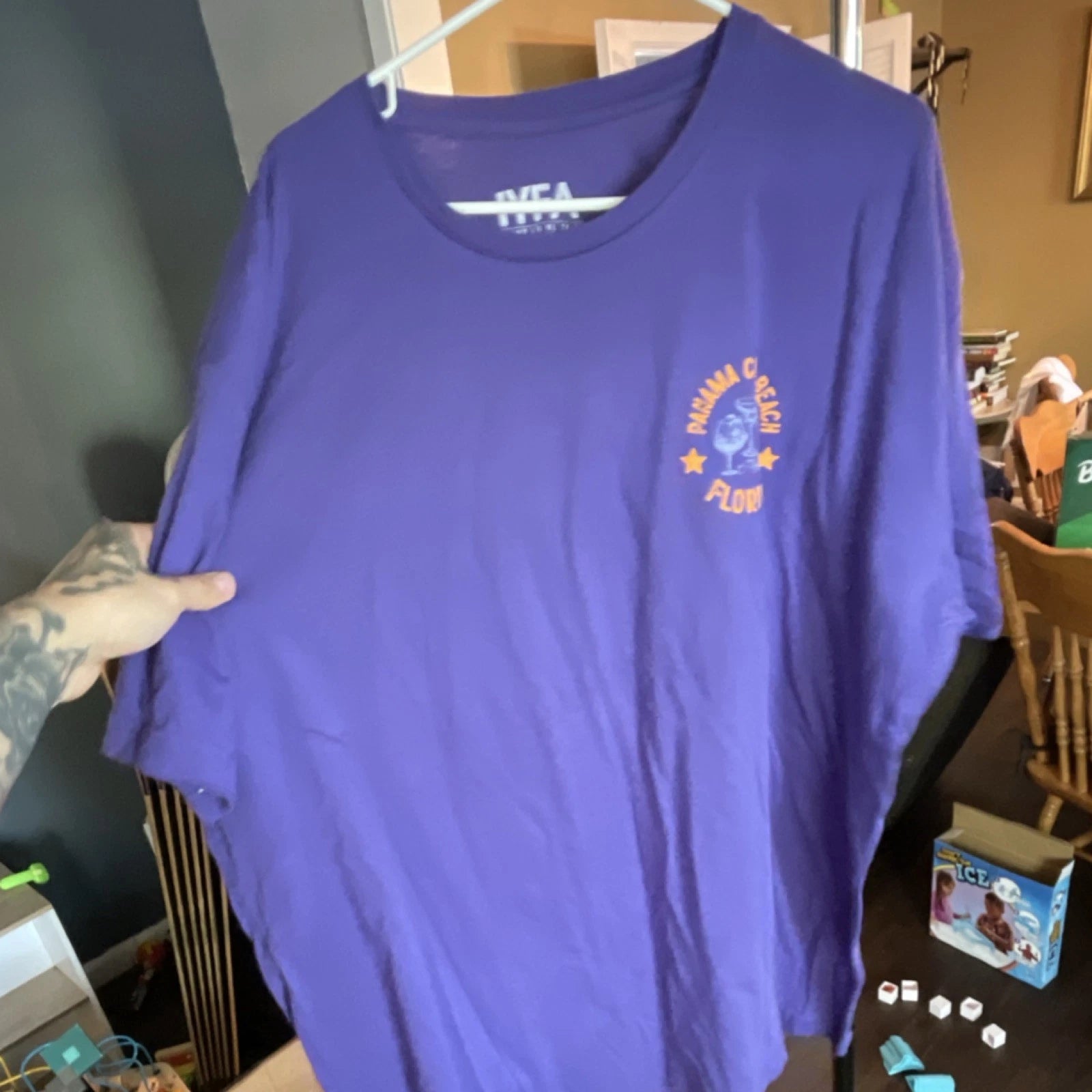 Panama City Beach Florida Men's Purple Graphic Short Sleeve T-Shirt Size 3x