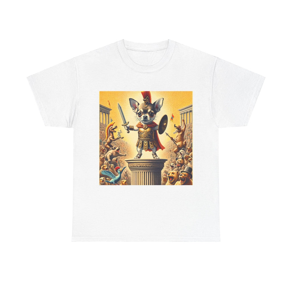 Unisex Adult T Shirt Chihuahua Gladiator Pop Art Vintage Style