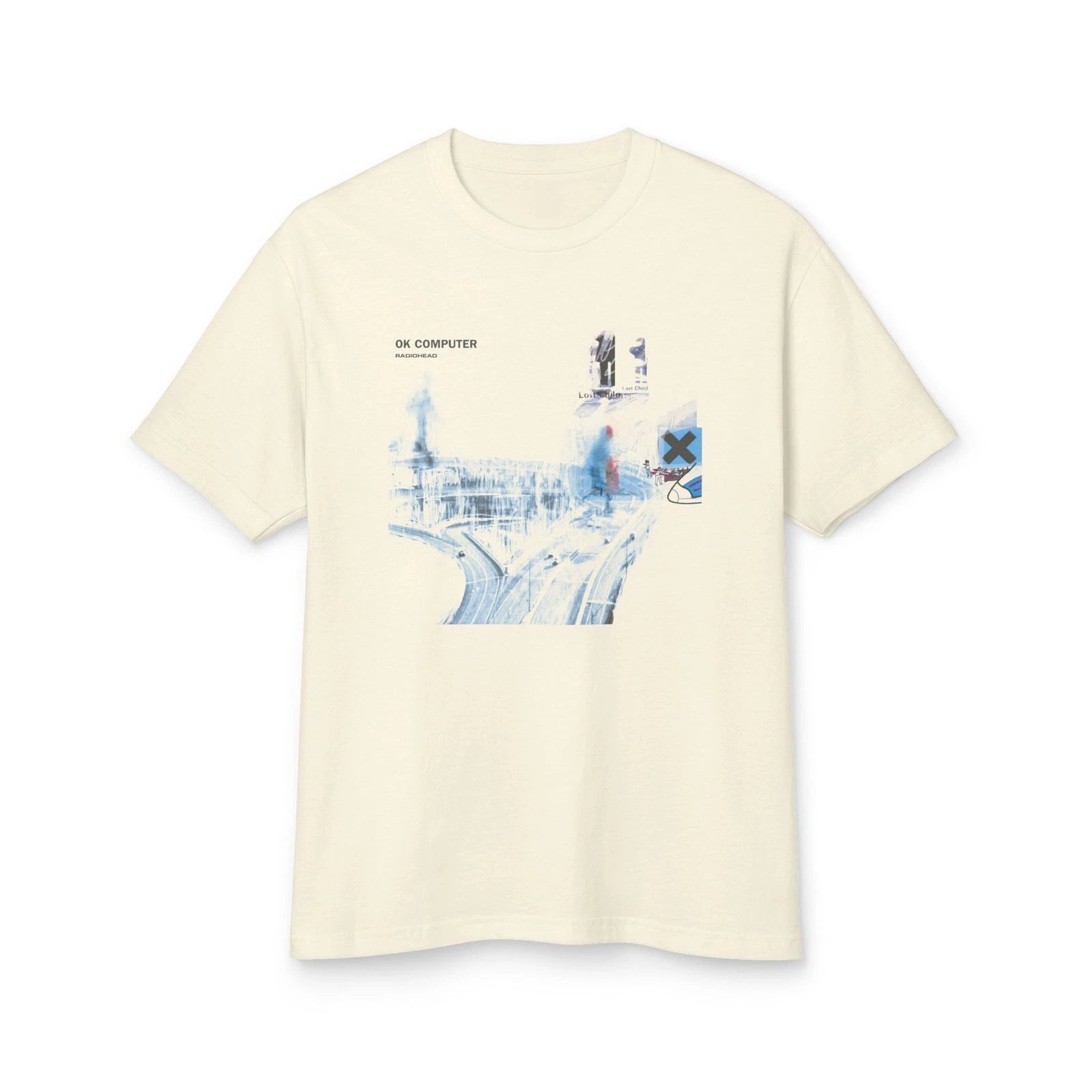 OK Computer Album Art halftones style Garment-Dyed Heavyweight Cotton Tee