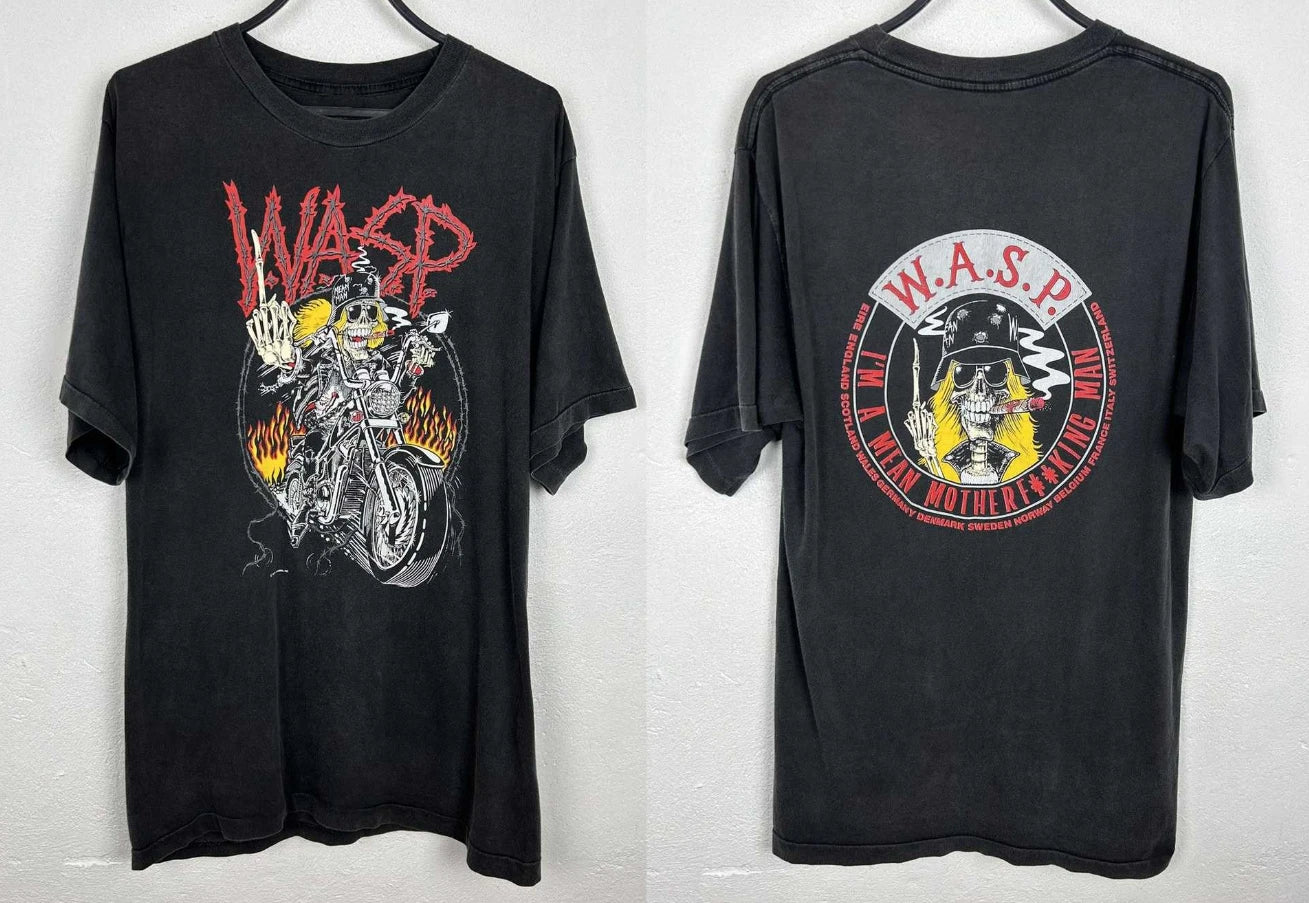 W.A.S.P. Vintage 80s 1989 Metal Band T-Shirt Tour Graphic Tee Unisex S-5XL