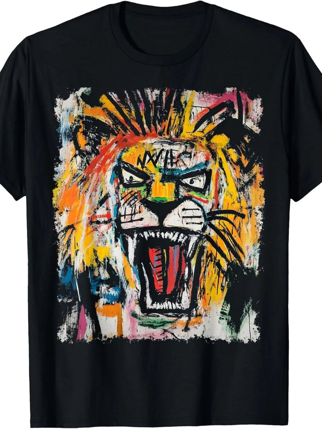 Pop Art Style Lion 90s Graffiti T-Shirt.jpgSame style for men and women 2026 sum