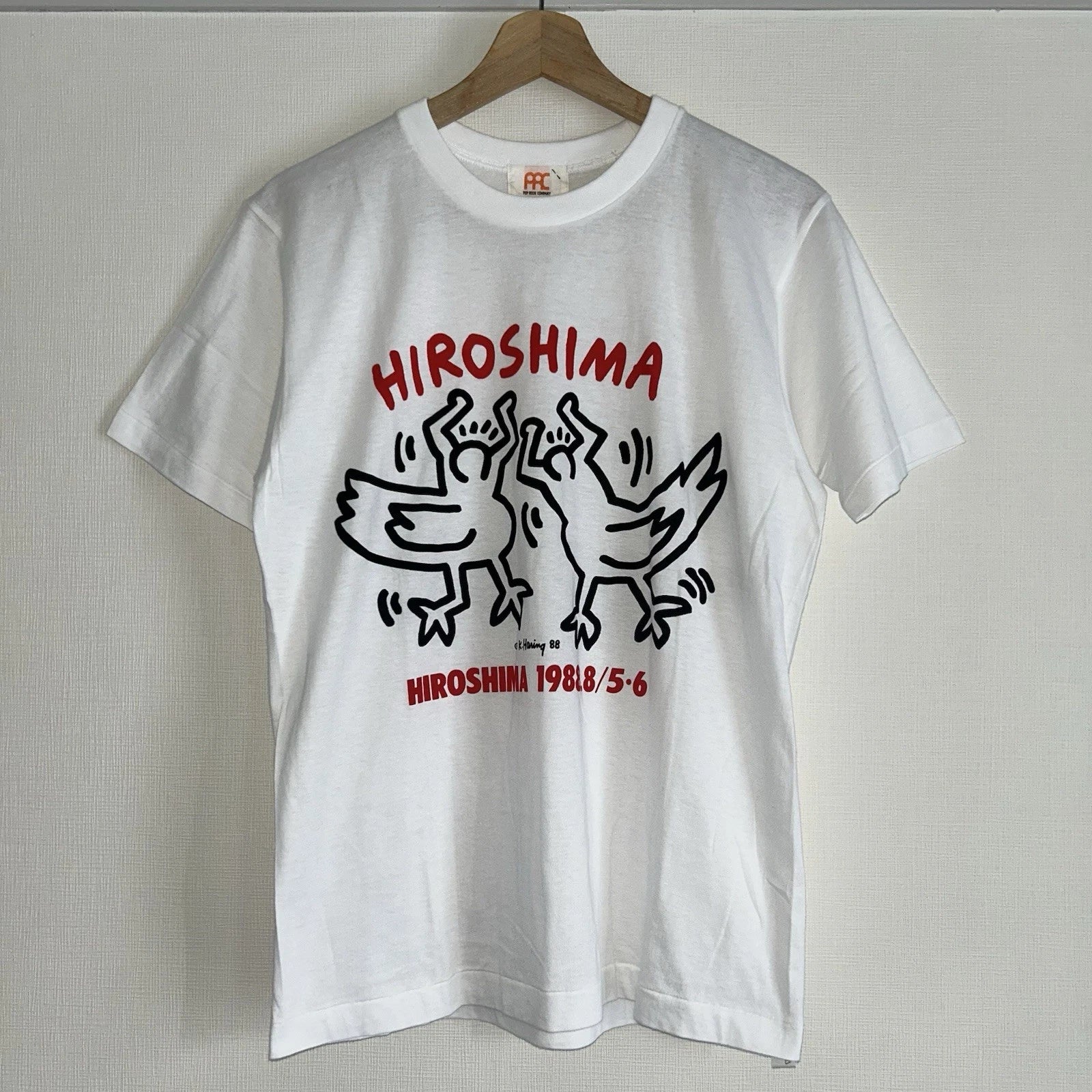 Very Rare Vintage 80s Keith Haring Hiroshima Peace Charity Concert T-shirt 1988