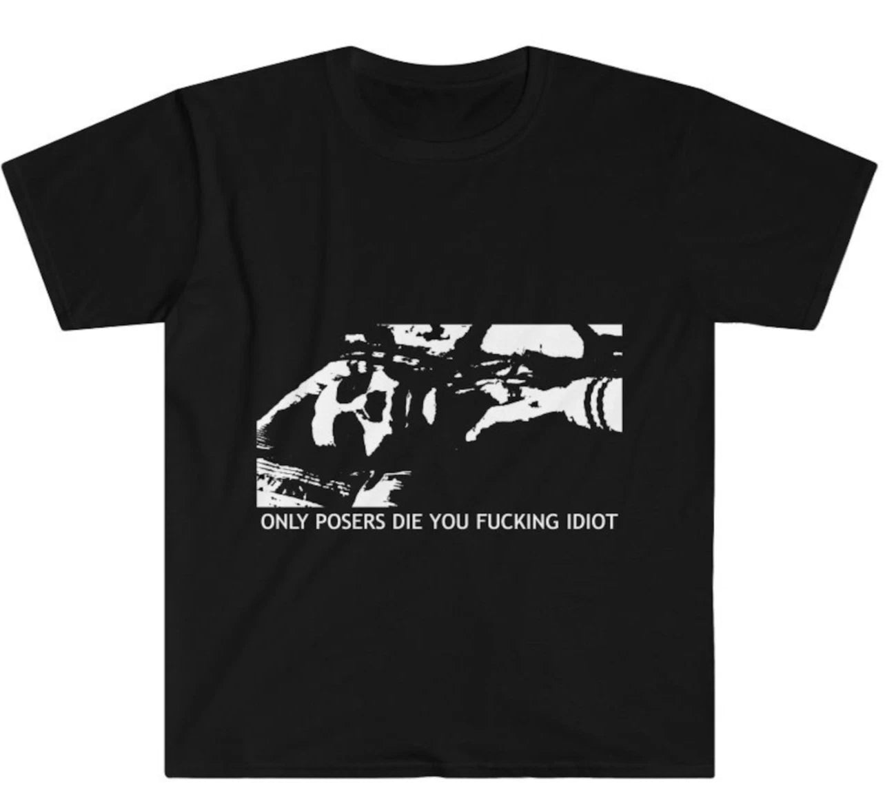 "Only Posers Die!" T-Shirt, SLC Punk! Movie Quote Hardcore Punk Rock Culture Tee