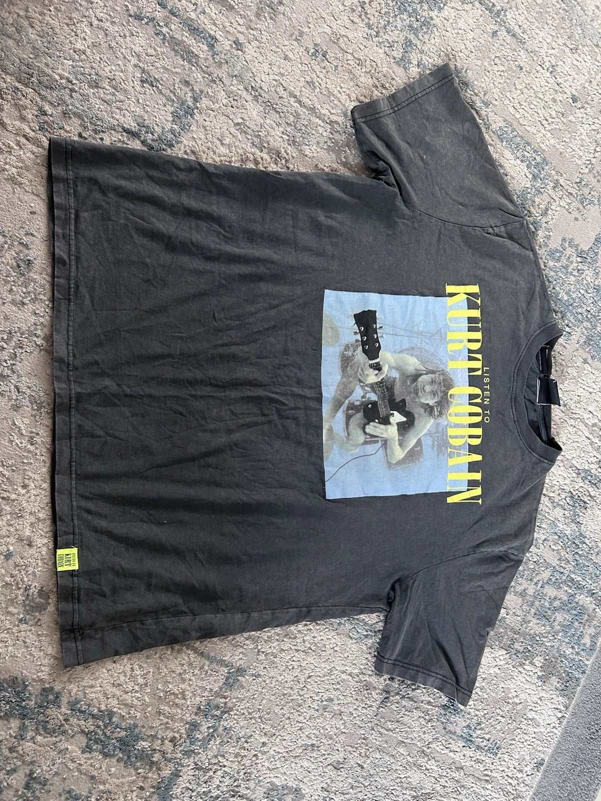 Kurt Cobain Graphic T Shirt Black Band Music Grunge Lefties Mens XXL Cotton