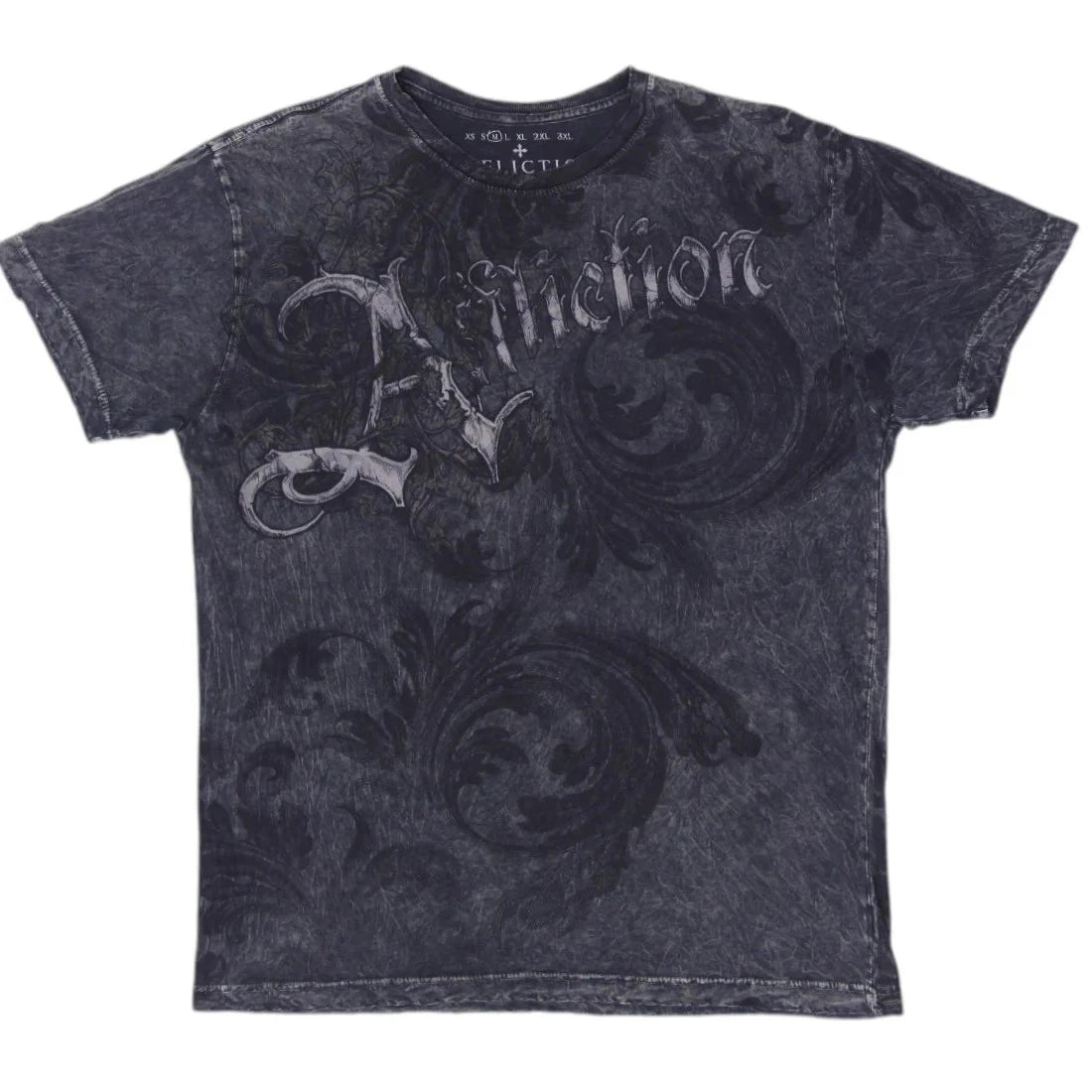 Y2K Affliction Skull Forest Woods Black Green TShirt Size M