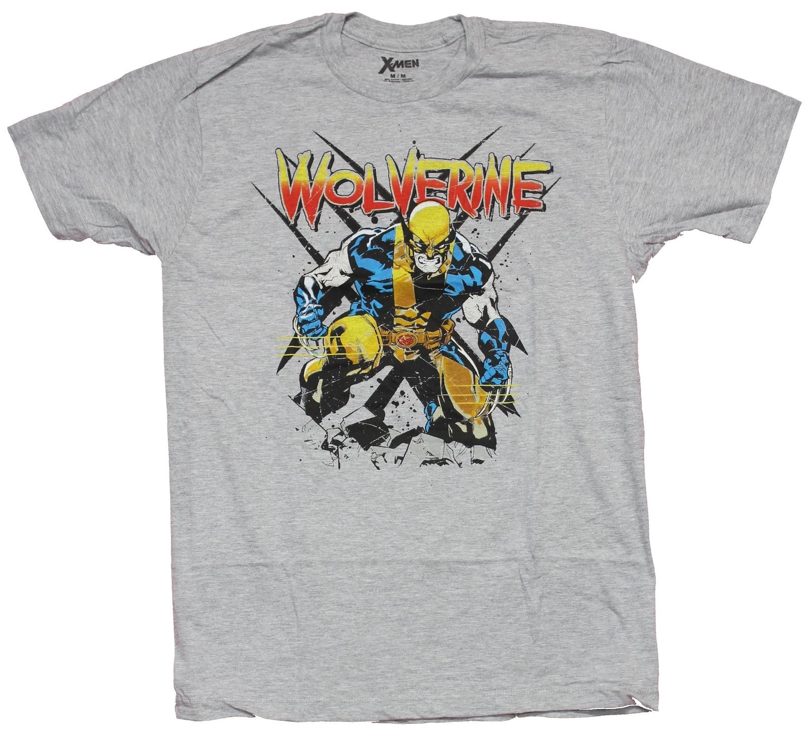 Wolverine  New Adult T-Shirt - Battle Ready Under  Yellow Name