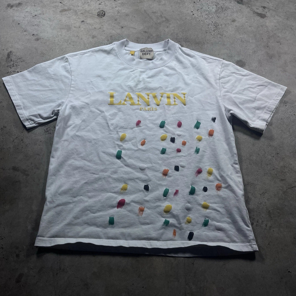 Lanvin Paris Gallery Dept Short Sleeves T-Shirt Size M White 100% Cotton Men's