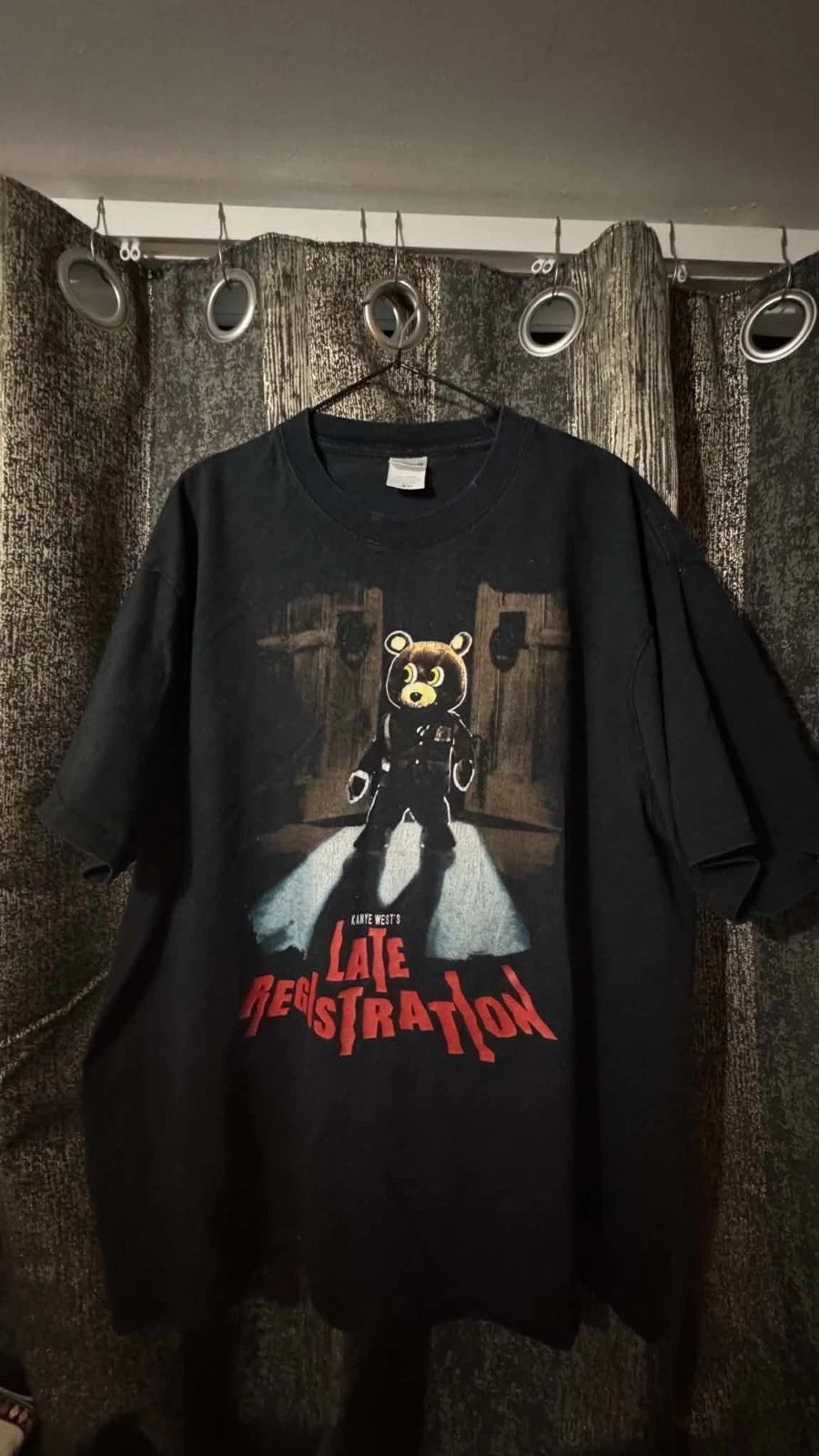 Vintage 2005 Kanye West Late Registration Bear Rap Tee Music Promo T-Shirt Large