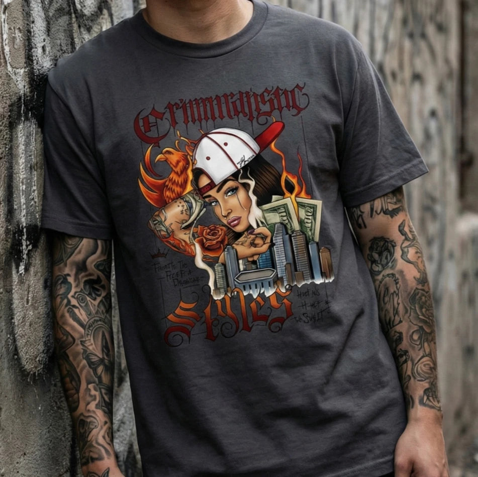 Phoenix AZ Graffiti Tee | Original Urban Tattoo Art | Arizona Hustle Streetwear