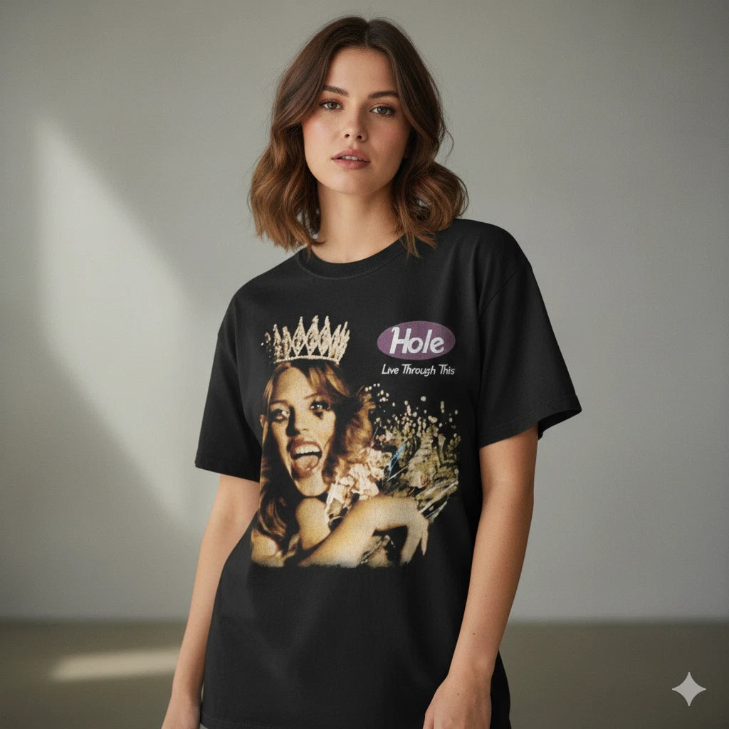 Hole Live Through This Vintage Band T Shirt Courtney Love Tee - S281