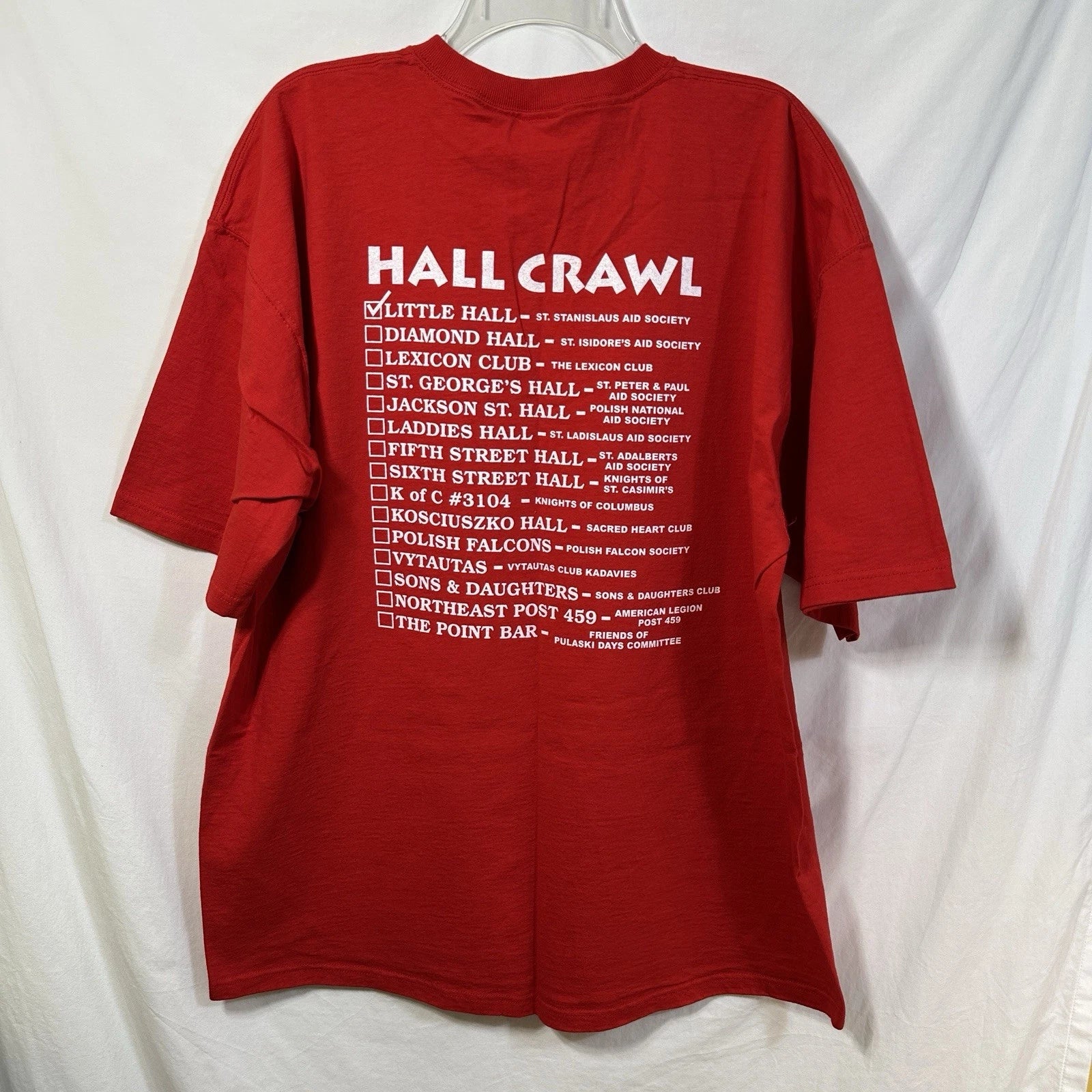 Vintage Pulaski Days 2004 Hall Crawl Y2K 2XL Deadstock T-Shirt Polish Heritage
