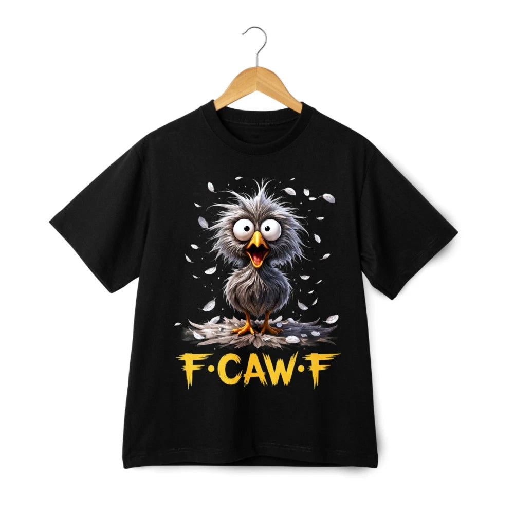 Funny Angry Bird T-Shirt | "F-CAW-F" Humor Graphic Tee for Men & Women