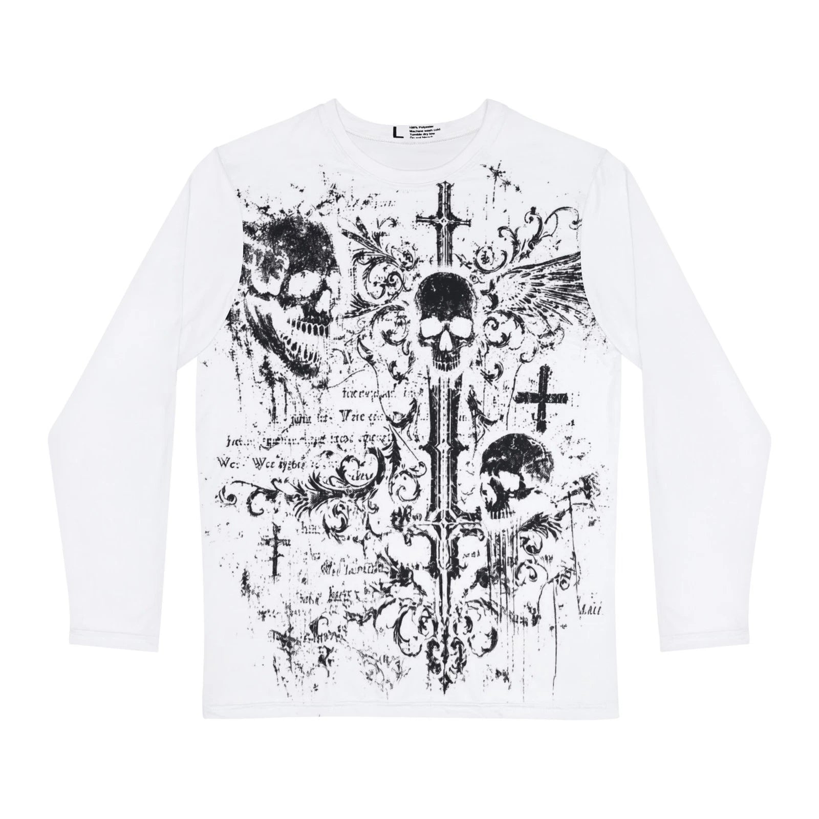 Gothic Skull Crosses Long Sleeve Shirt