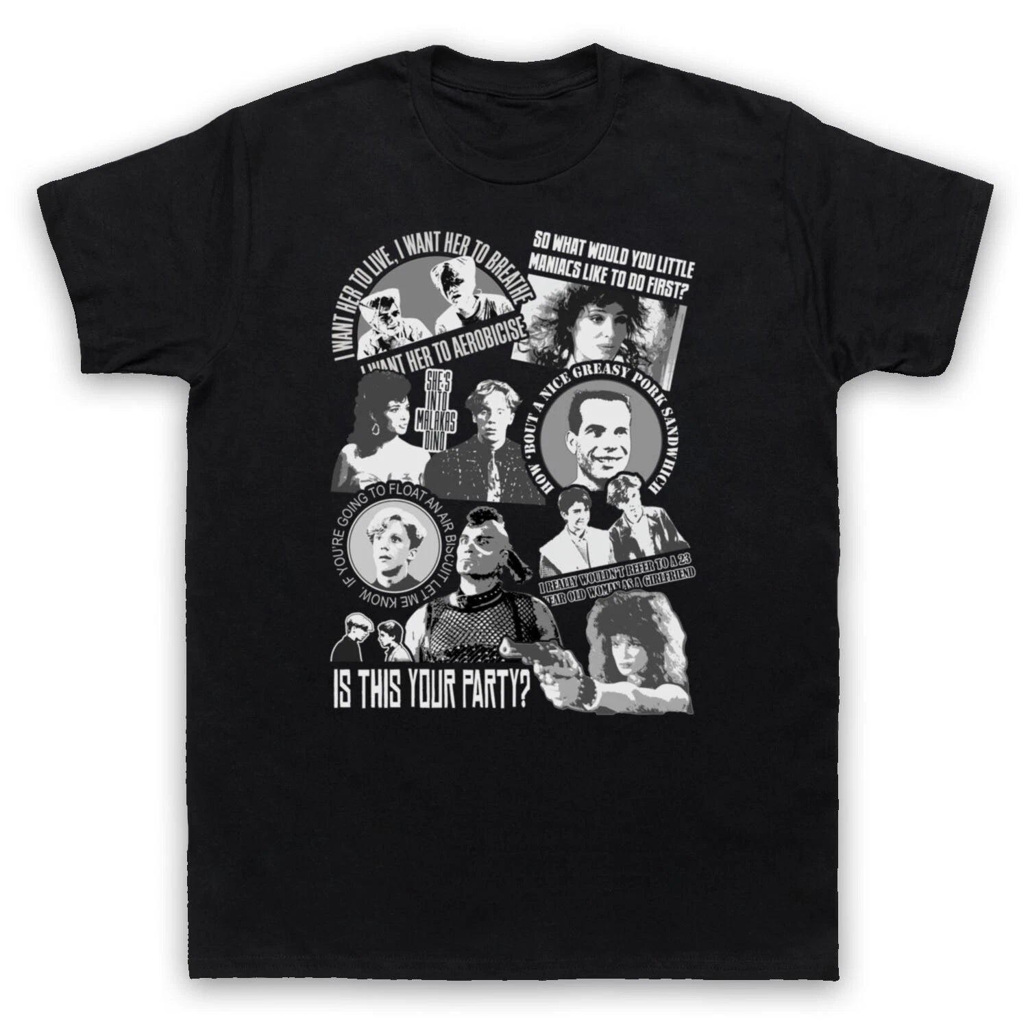 WEIRD SCIENCE 80s SPOILER UNOFFICIAL SCI FI COMEDY FILM MENS & WOMENS T-SHIRT