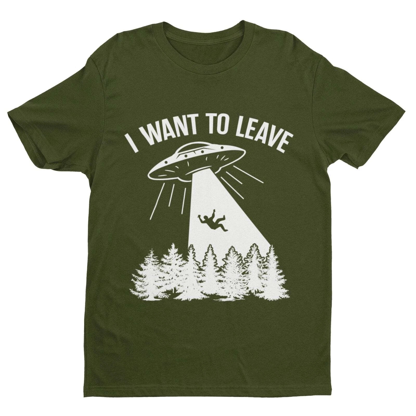 Funny UFO T Shirt I Want To Leave Retro Alien Roswell Area 51 You Are Not Alone