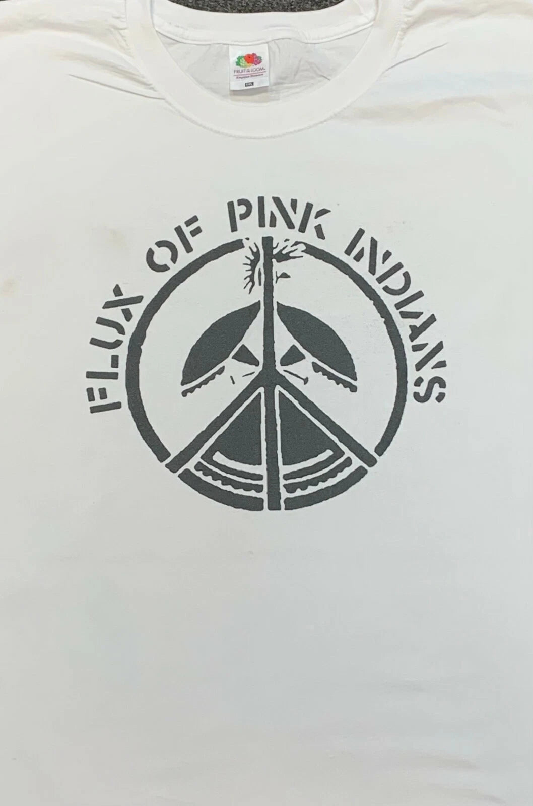 Flux Of Pink Indians WHITE T Shirt (8 x Diff Sizes) anarchy, crass,