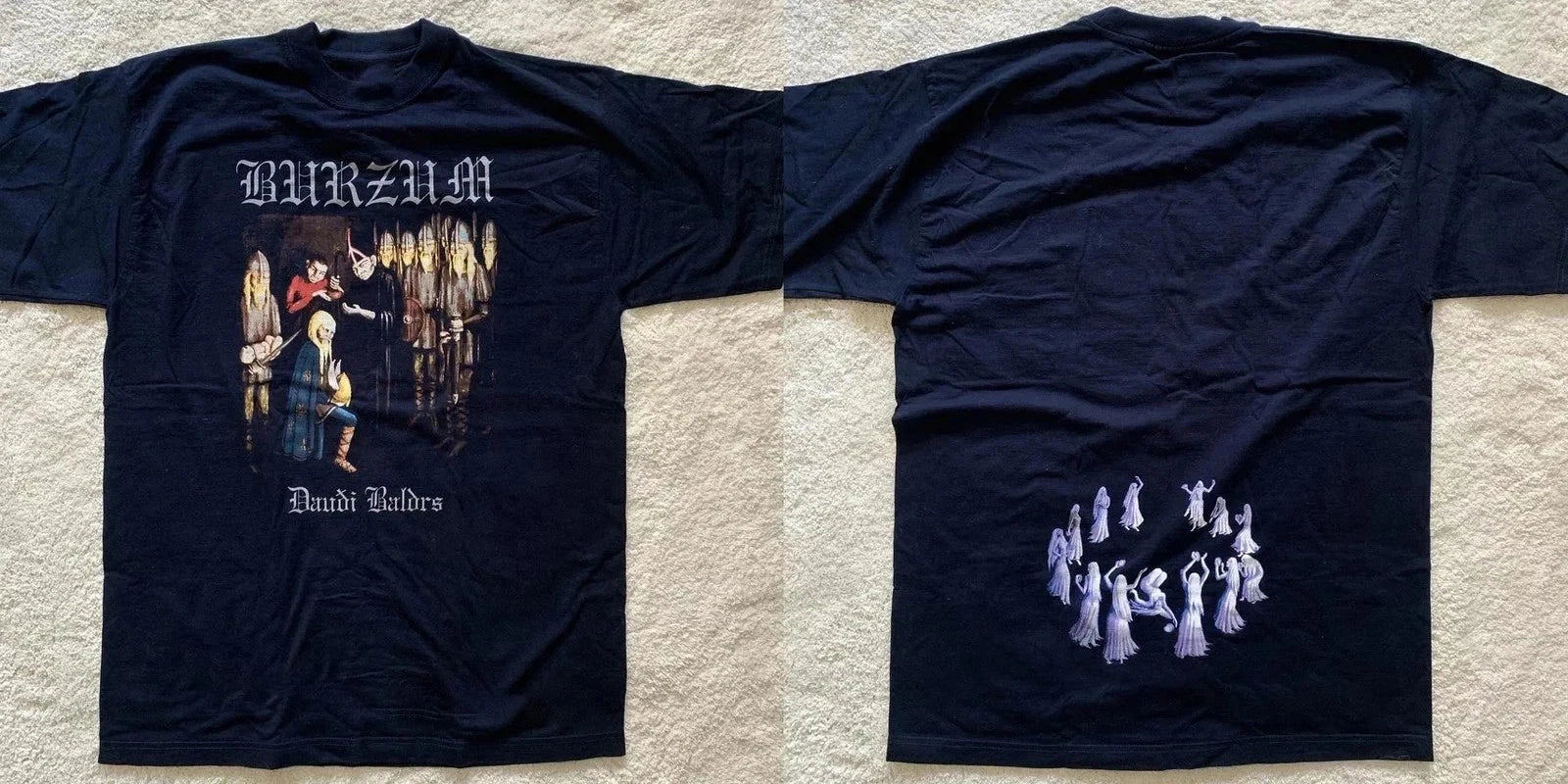 NEW 1997 90s 1BURZUM Balders Dod Daudi Baldrs T-Shirt Mayhem Reprint