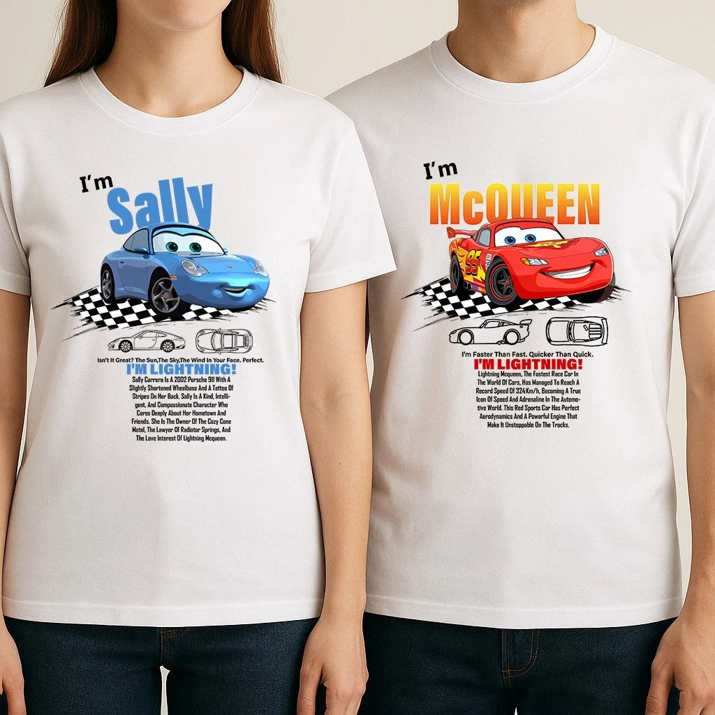 McQueen and Sally Couple T-Shirt, Cars Matching Shirt, Cute Couple Shirt