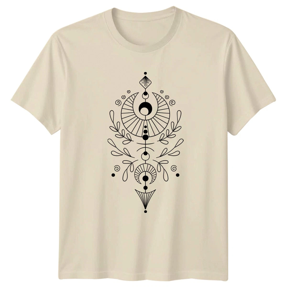 Mystical Celestial Botanical Mandala T-Shirt Celestial Boho Spirituality