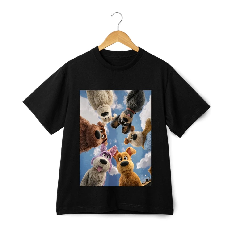 Cute Dog Group Print T - Shirt, Unisex Short - Sleeve Top|cartoon