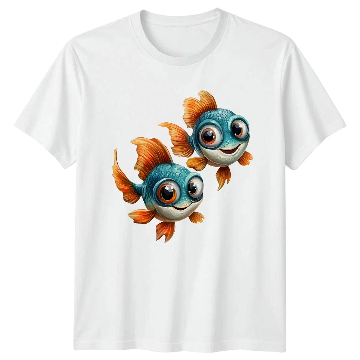 Cute Cartoon Goldfish T-Shirt Aquatic Marine Life Gift For Him And Her
