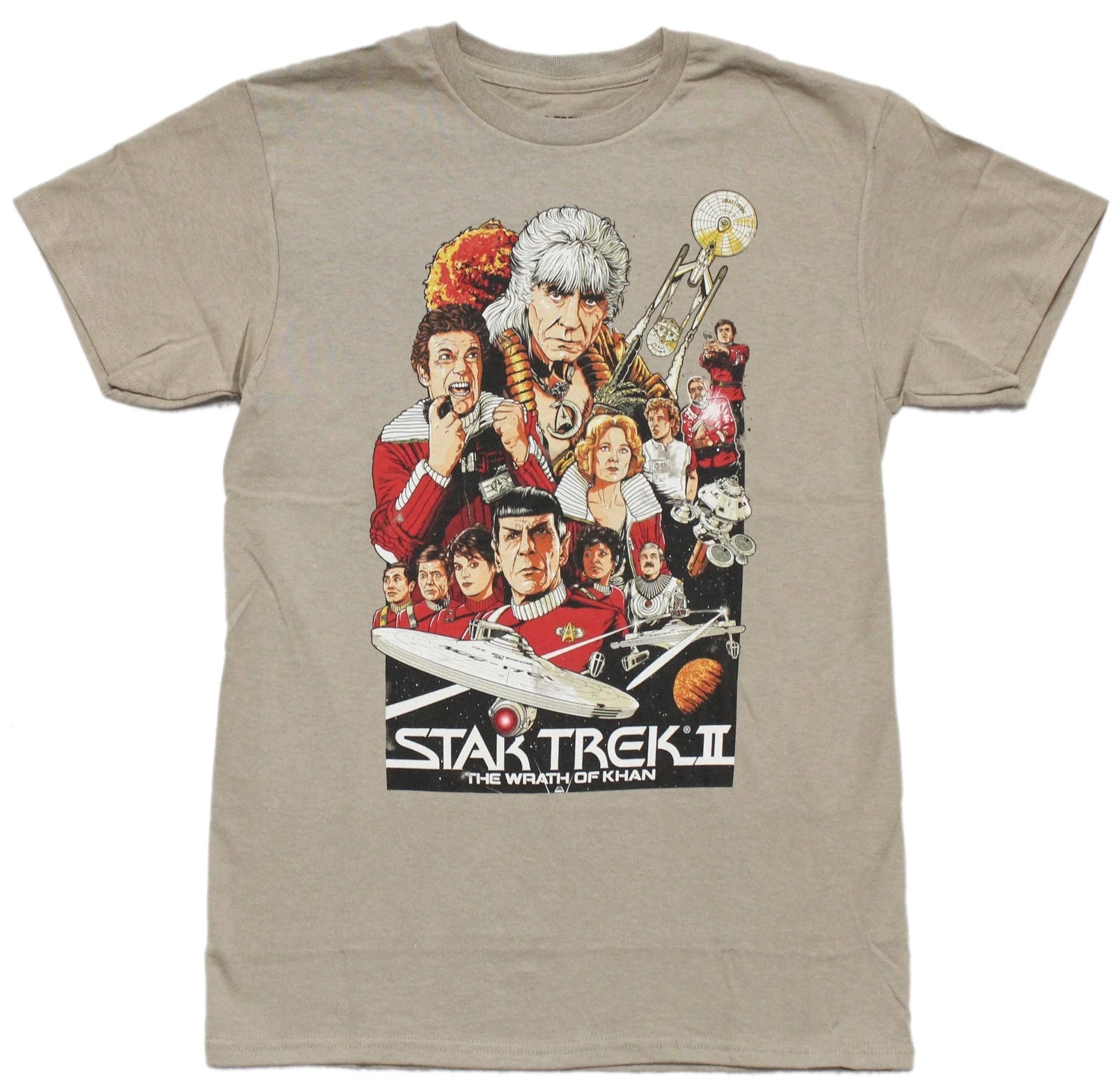 Star Trek 2 The  Wrath of Khan New Adult T-Shirt  -Movie poster Collage