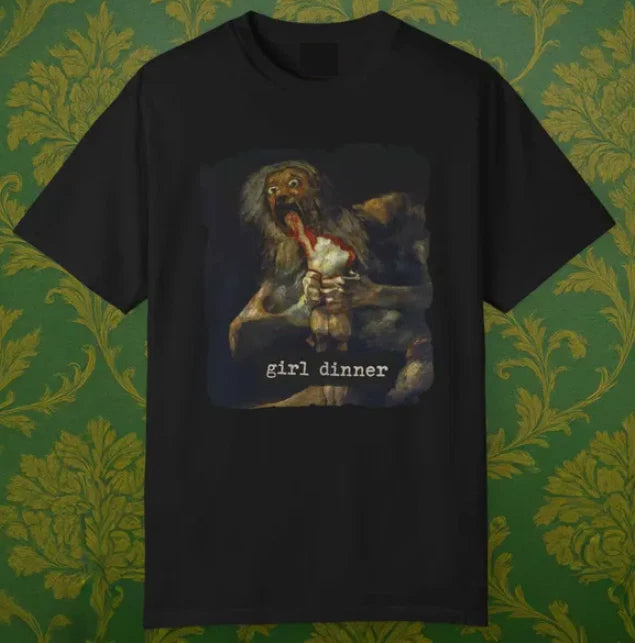 Girl Dinner Goya Painting Shirt, Saturn Devouring Art, Dark Academia Meme Shirt