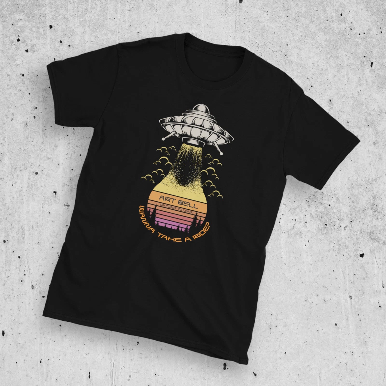 Art Bell T Shirt Wanna Take A Ride Coast to Coast Paranormal Radio Tee