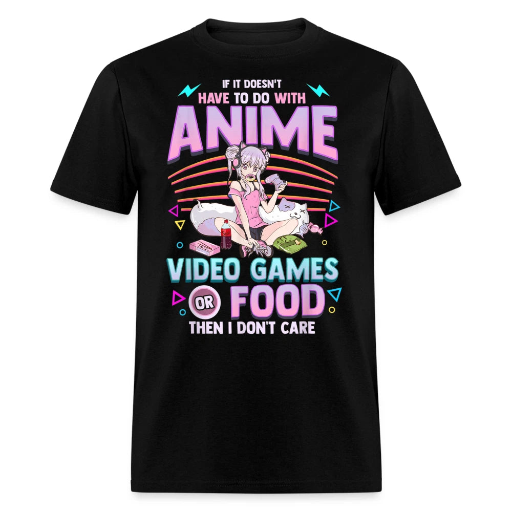 Cute Anime Gamer Girl shirt Funny Kawaii Gift Video Games Food Retro T-Shirt