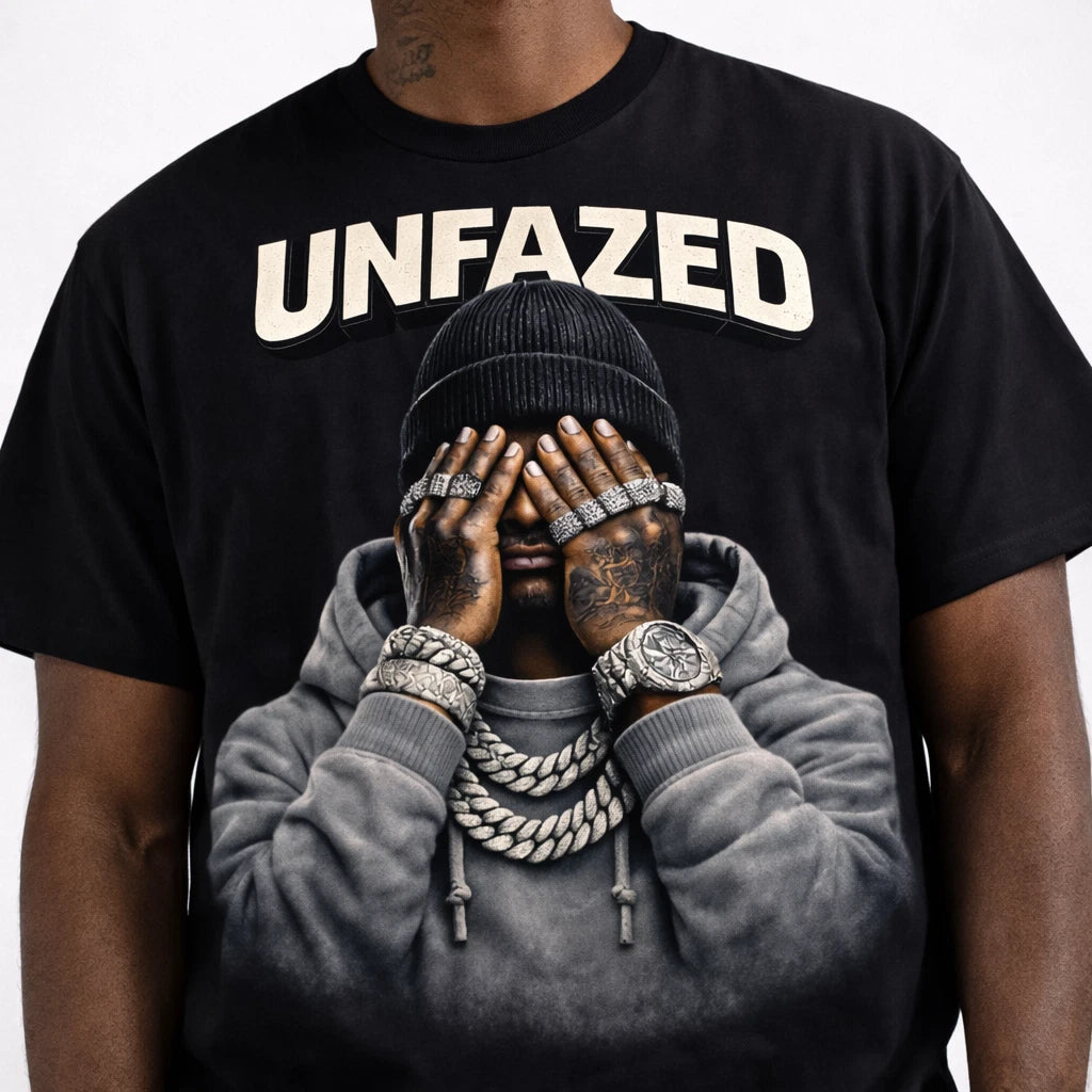 Hip Hop Graphic T Shirt Mens Rap Tee Urban Style UNFAZED Design