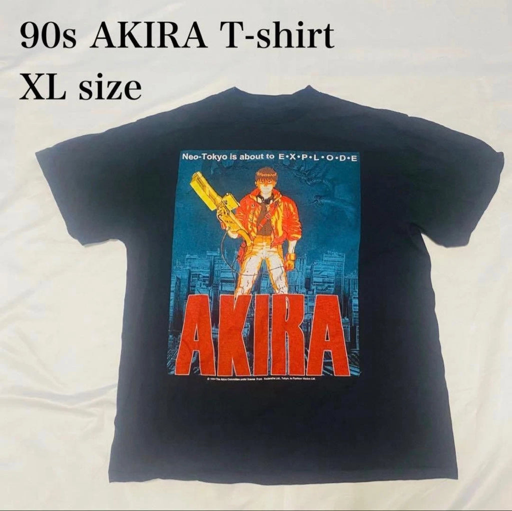Vintage 90s Akira Anime Graphic T Shirt  Rare black XL size