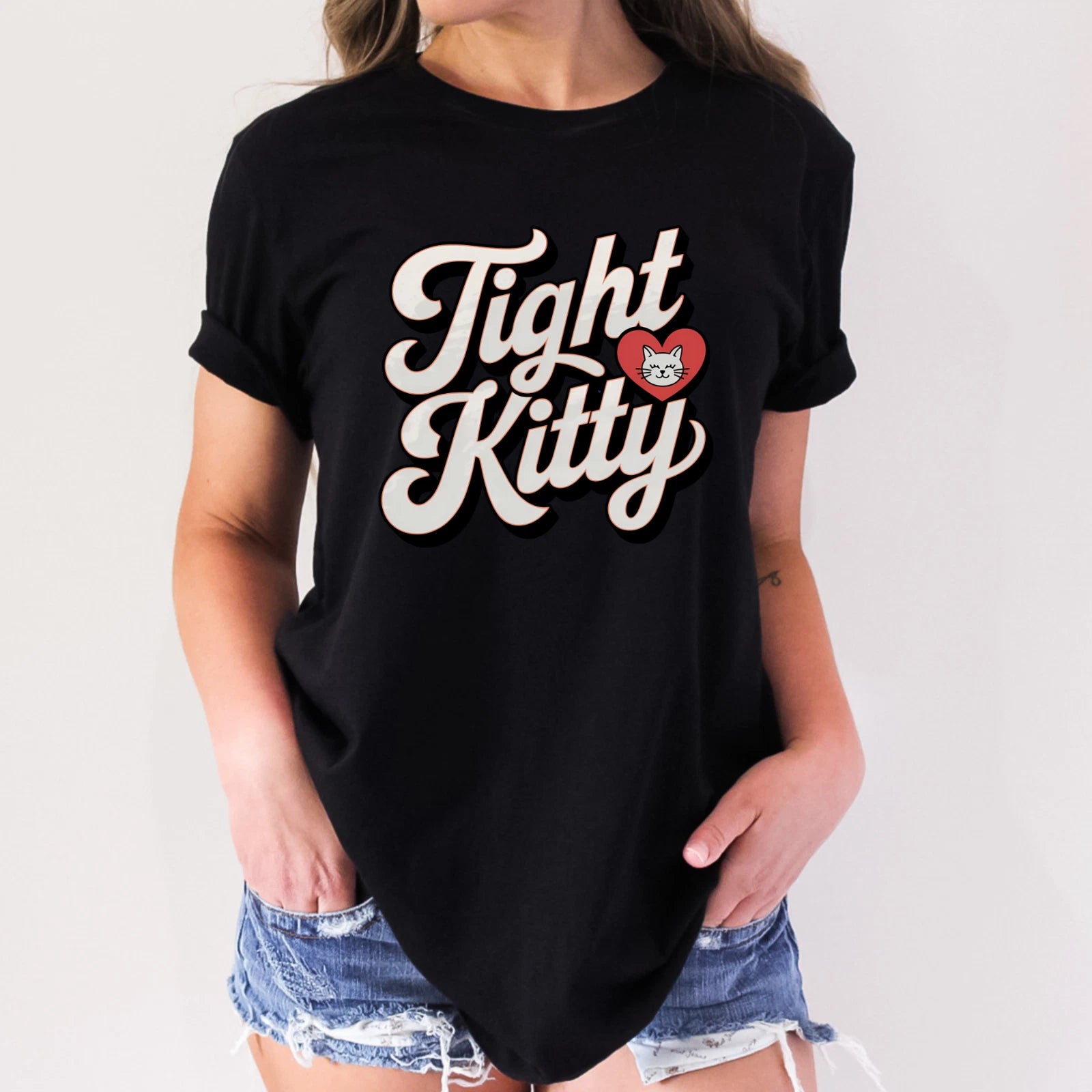 TIGHT KITTY FUNNY HUMOR ADULT NOVELTY TSHIRT