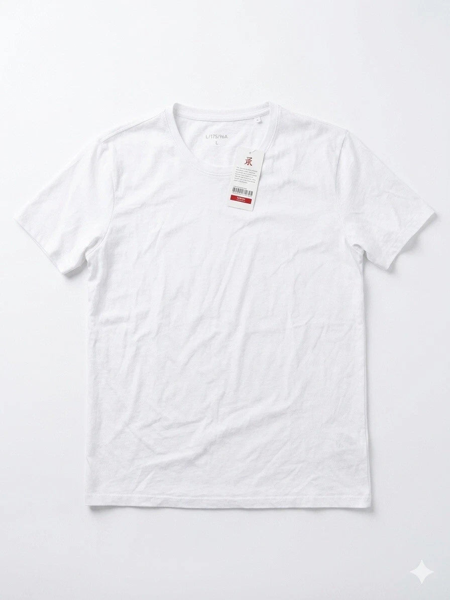 Jean Pascale Men’s White Cotton T-Shirt Size L Fair Wear Better Cotton