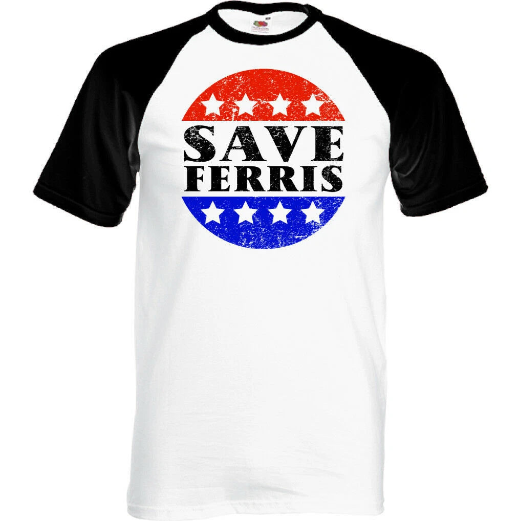 Ferris Bueller Day Off T-Shirt Save Ferris Mens Retro Movie 80's Distressed