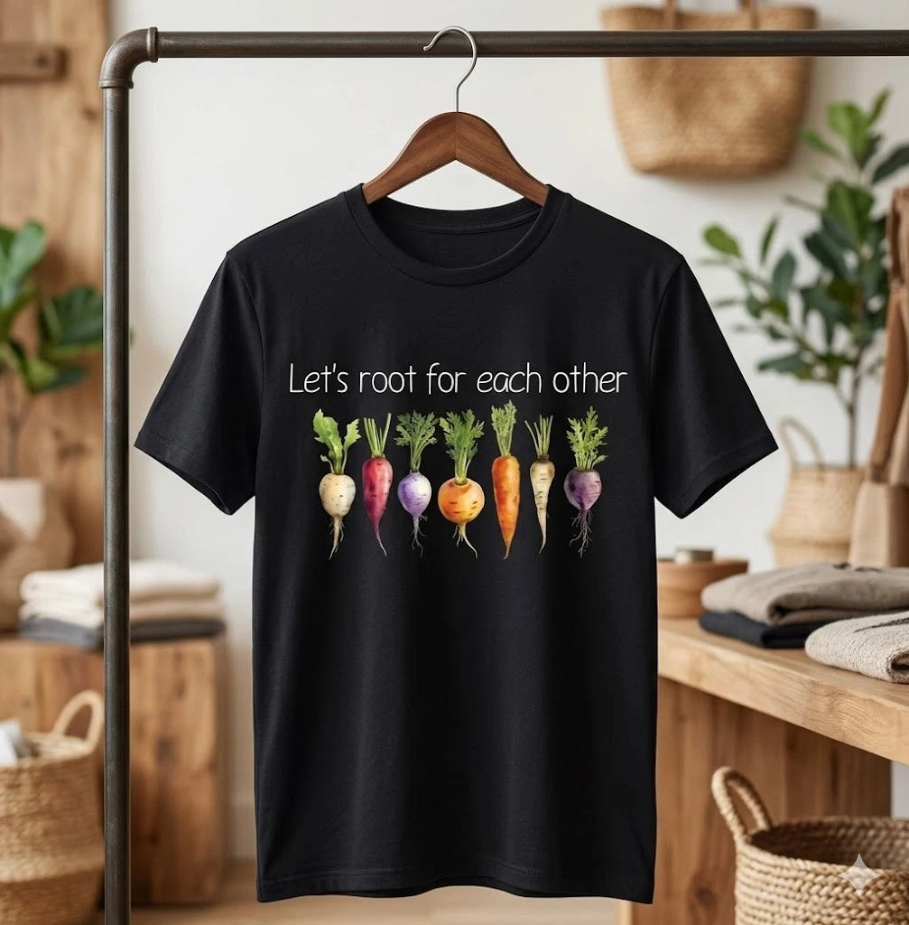 Let’s Root For Each Other Funny Vegetable Pun T-Shirt Cute Veggie Tee - H164