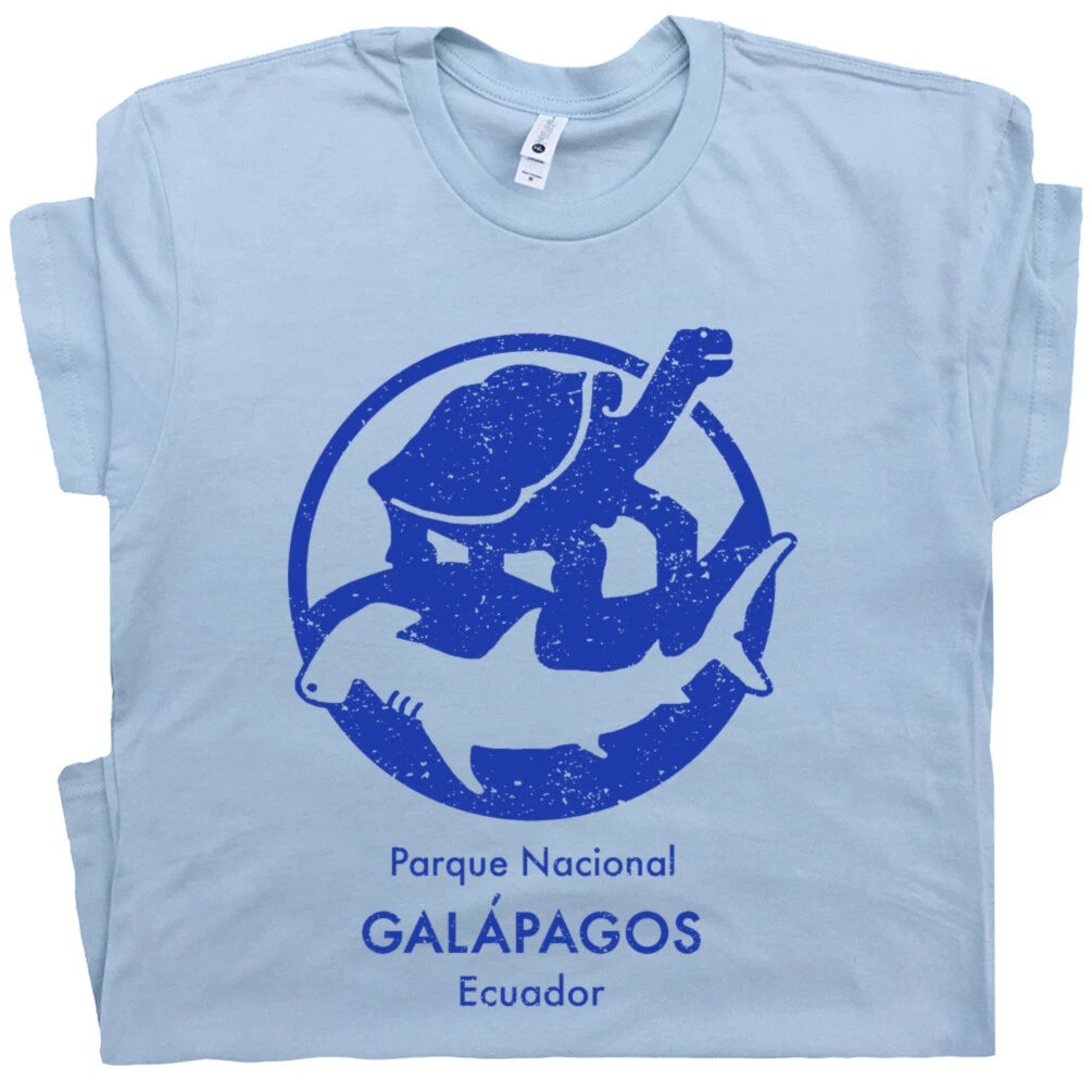 Galapagos Islands T Shirt Sea Turtle Science Charles Darwin Cool Retro Men Women