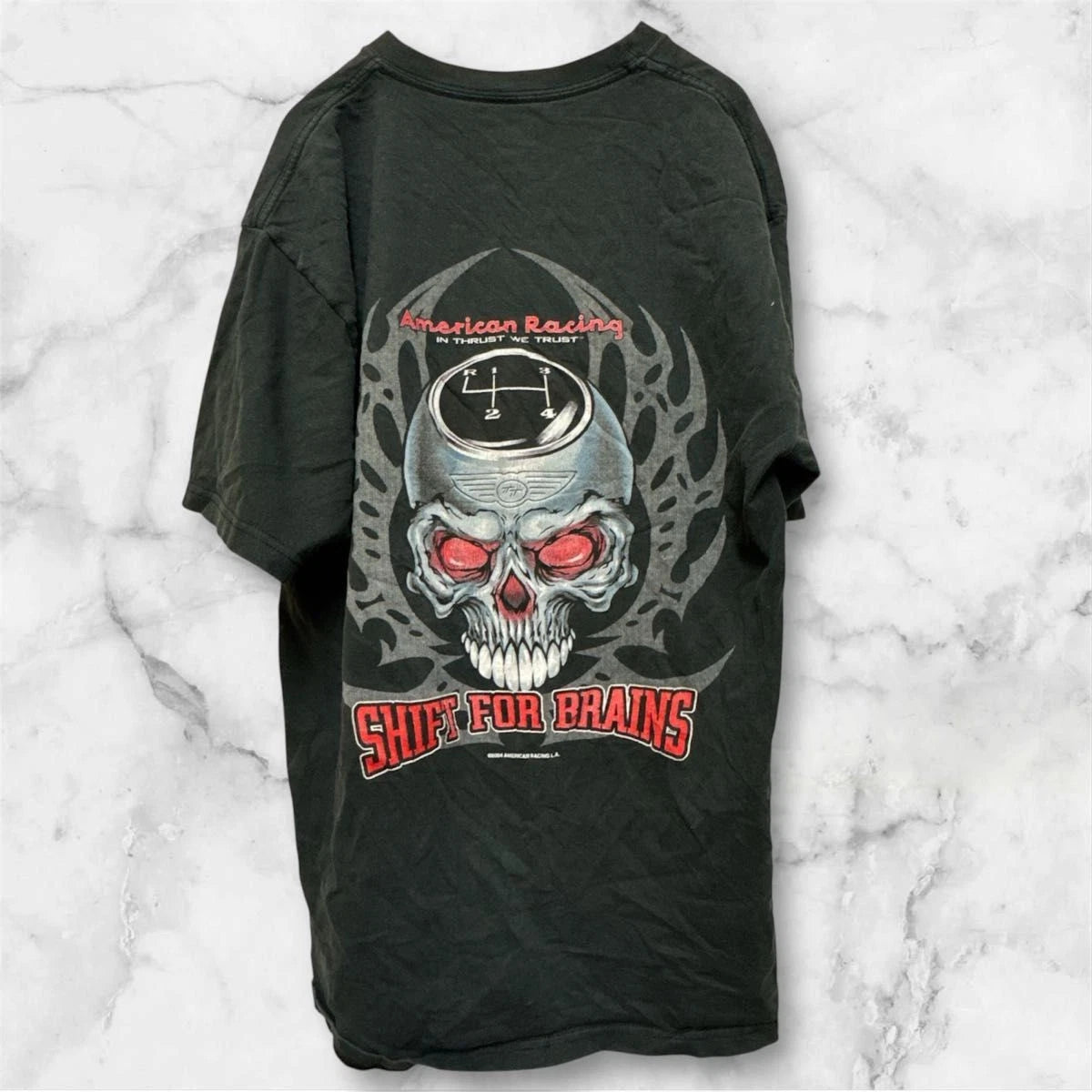 One-of-a-kind Hanes 【M】 T-shirt short sleee women's men's skull stylish intage