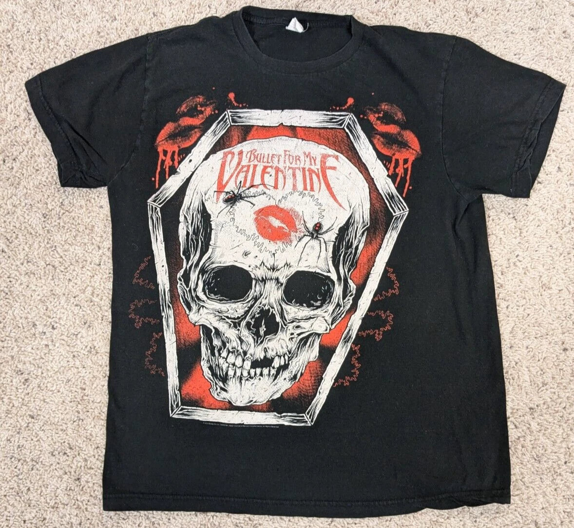 Bullet For My Valentine Shirt Mens Medium Black Heavy Metal Band Tee Skull Y2K