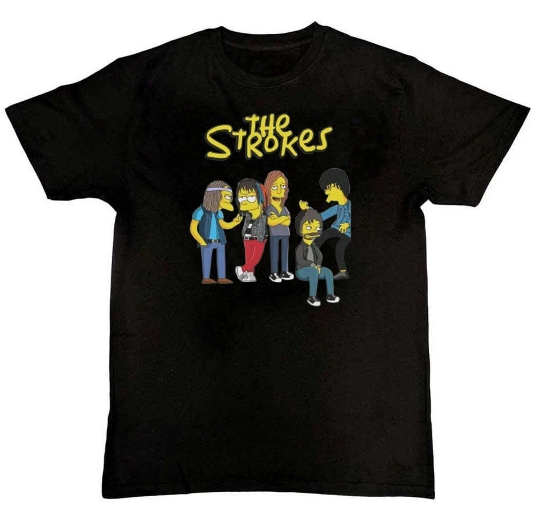 The Strokes simpsons Funny Graphic Print Unisex Mens T-Shirt S M L XL 2 3 4 XL