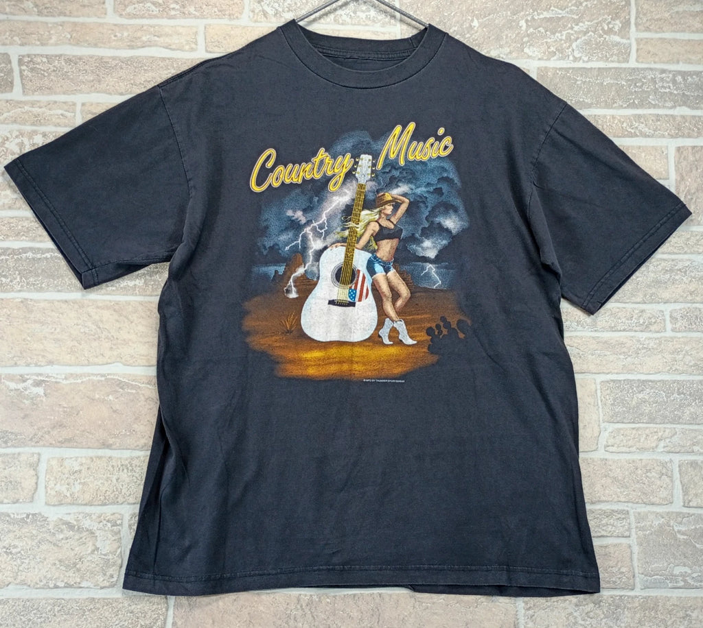 Vintage 90s Y2K Country Music Shirt Large Thunder Sportswear Southwest Americana