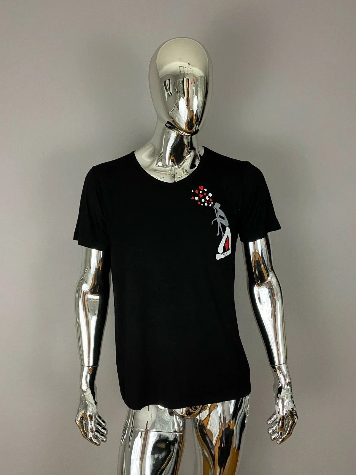 Pok'Art Natural UV Blocker Bamboo Black Graphic T Shirt Size L