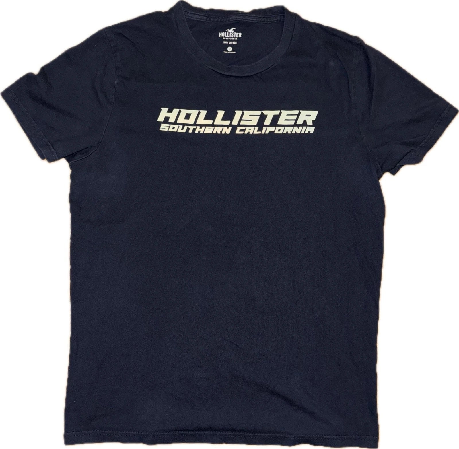 Hollister Graphic T Shirt Mens Medium Navy Y2K