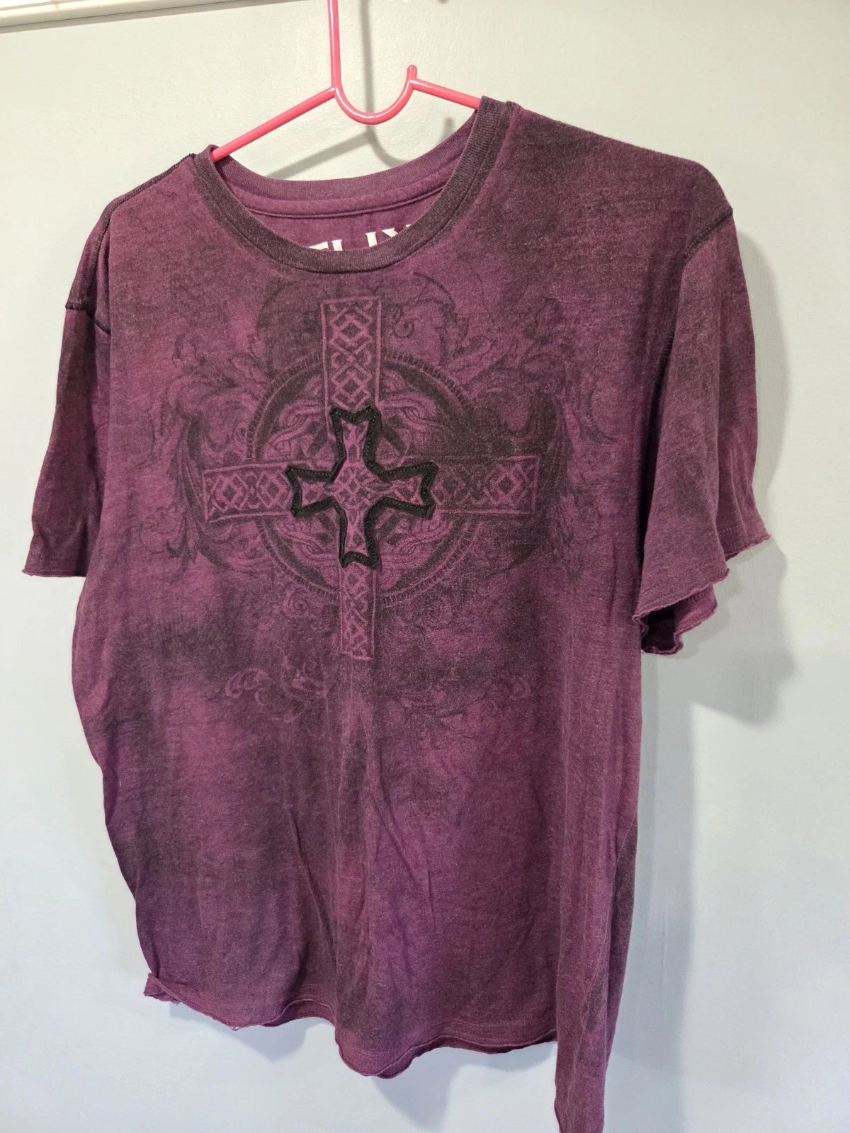 Y2k helix grunge cross shirt mens xxl
