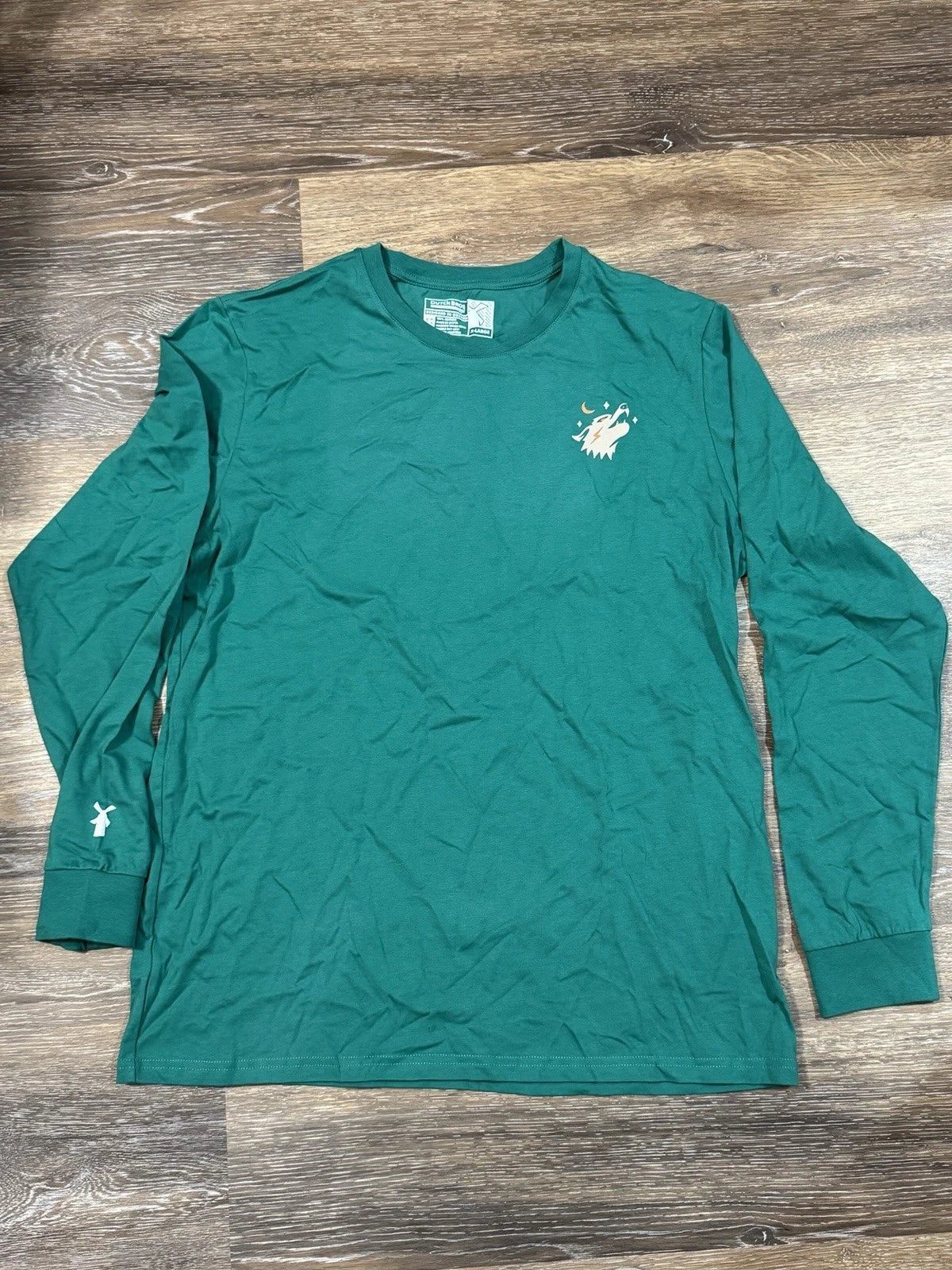 Dutch Bros Coffee Killer Coffee Skull Graphic Green Long Sleeve Crew Neck Tee XL