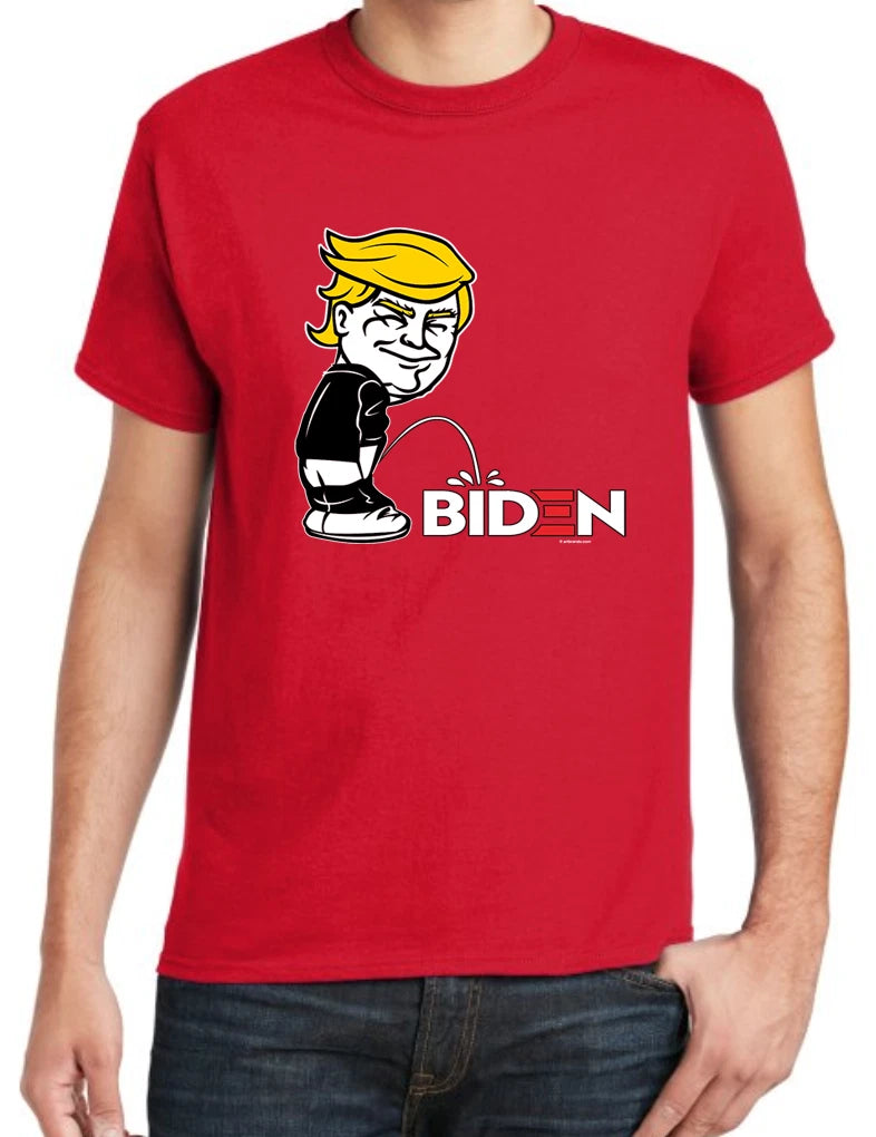 Trump 2024 T-shirt Mens Graphic Tee Trump Shirts Funny Rude Offensive Anti-Biden