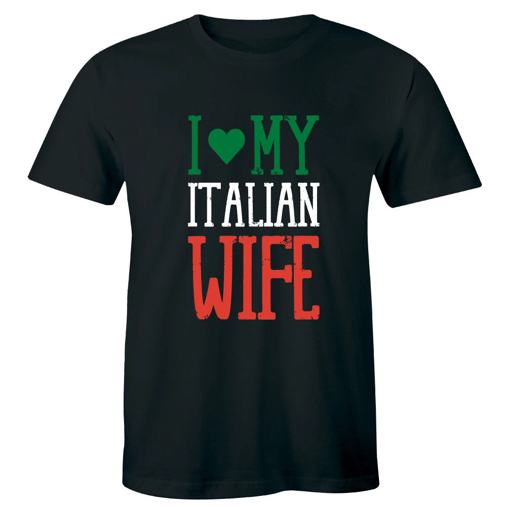 I Love My Italian Wife Men's T-Shirt Cute Funny Husband Family Shirt Italy Tee