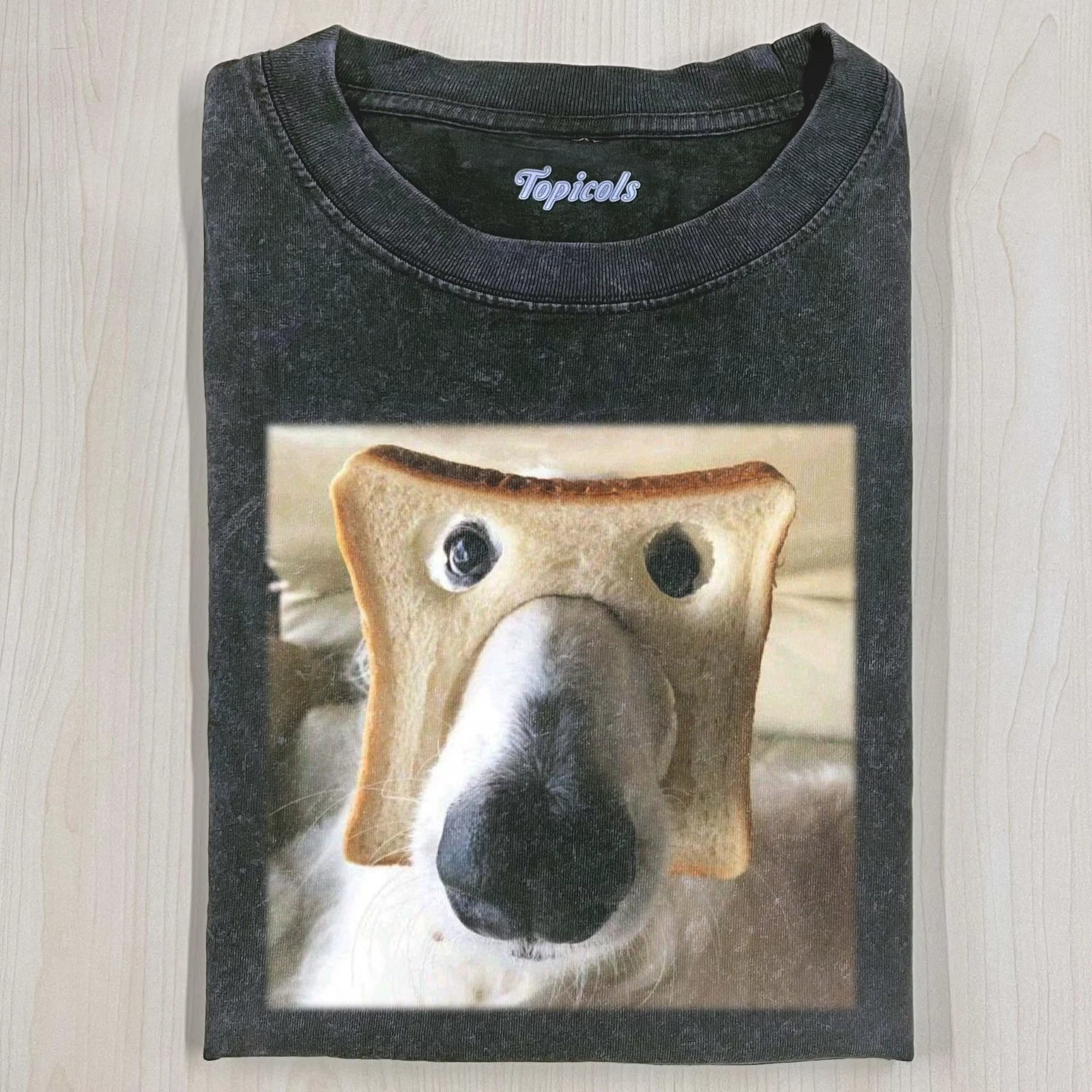 Funny Dog Toast Face T-Shirt Cute Bread Meme Puppy Vintage Tee