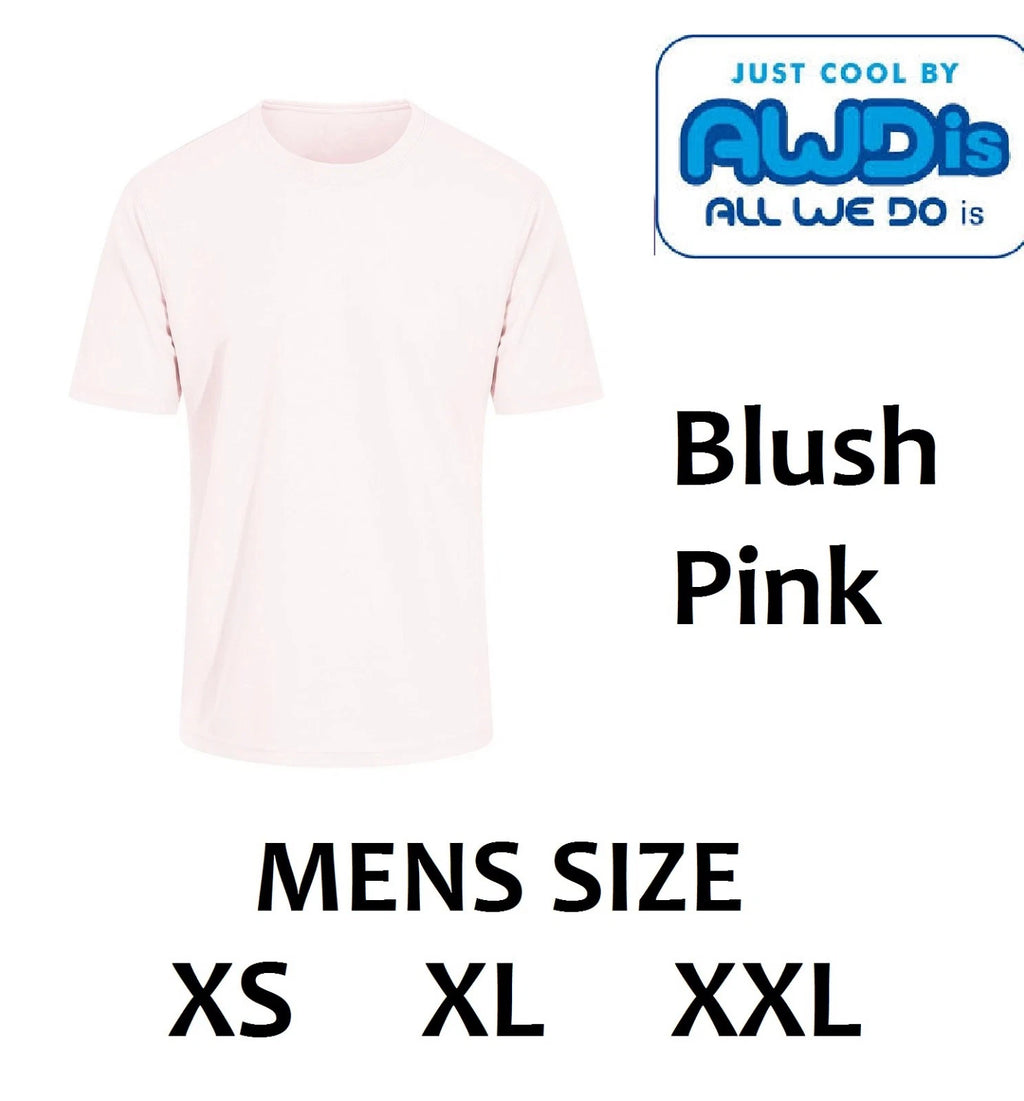 Mens T shirt, pale blush pink,  super smooth fabric, Size XS XL XXL New, AWDIS