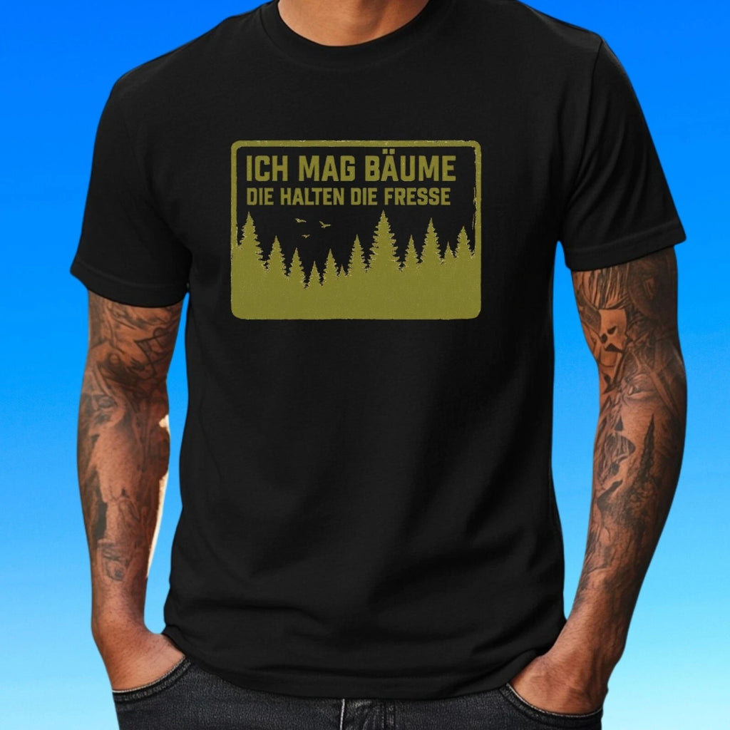 Mens Saying Funny I Like Trees Motif Cotton T-Shirt Size S to 5XL
